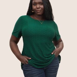 BloomChic Plus Size XL Plain Textured Twist Back T-shirt us14-16